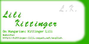 lili kittinger business card